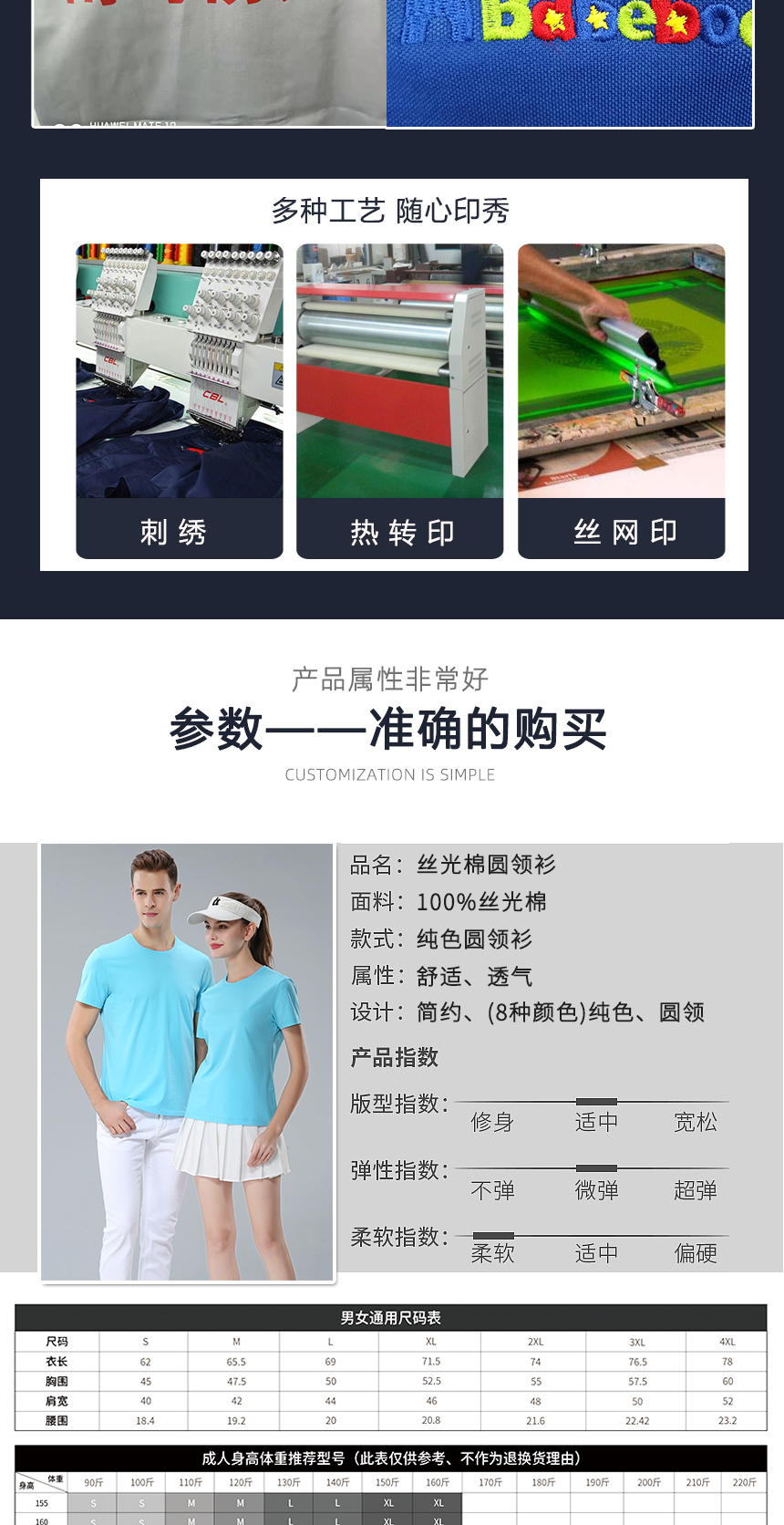 工作服t恤详细参数 工作服t恤详细参数